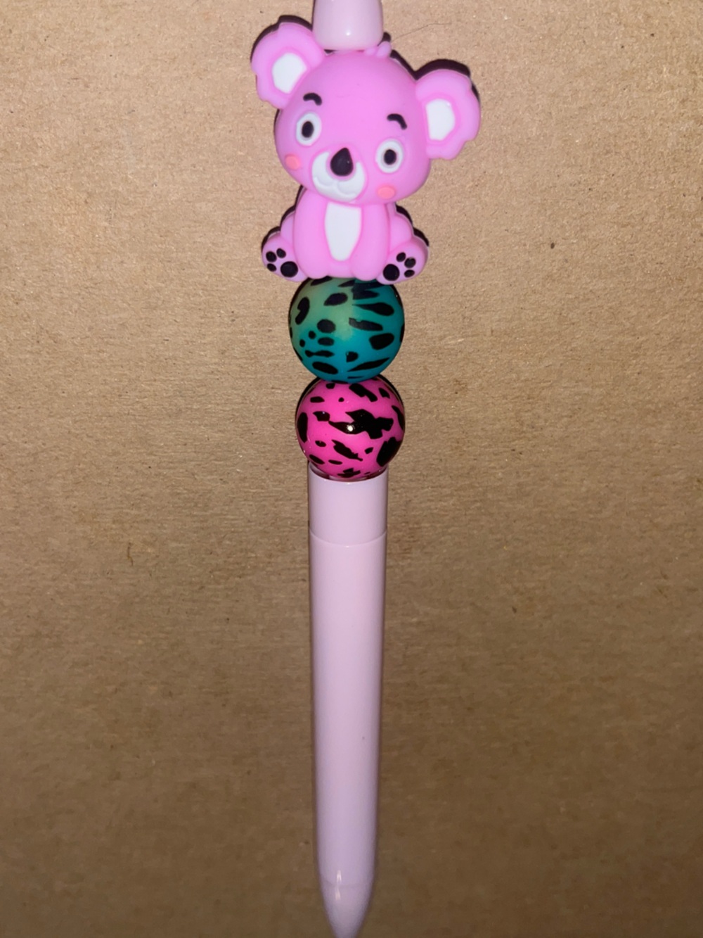Pink Koala Beaded Novelty Pen perfect Gift for all Makes writing fun 71 handmade